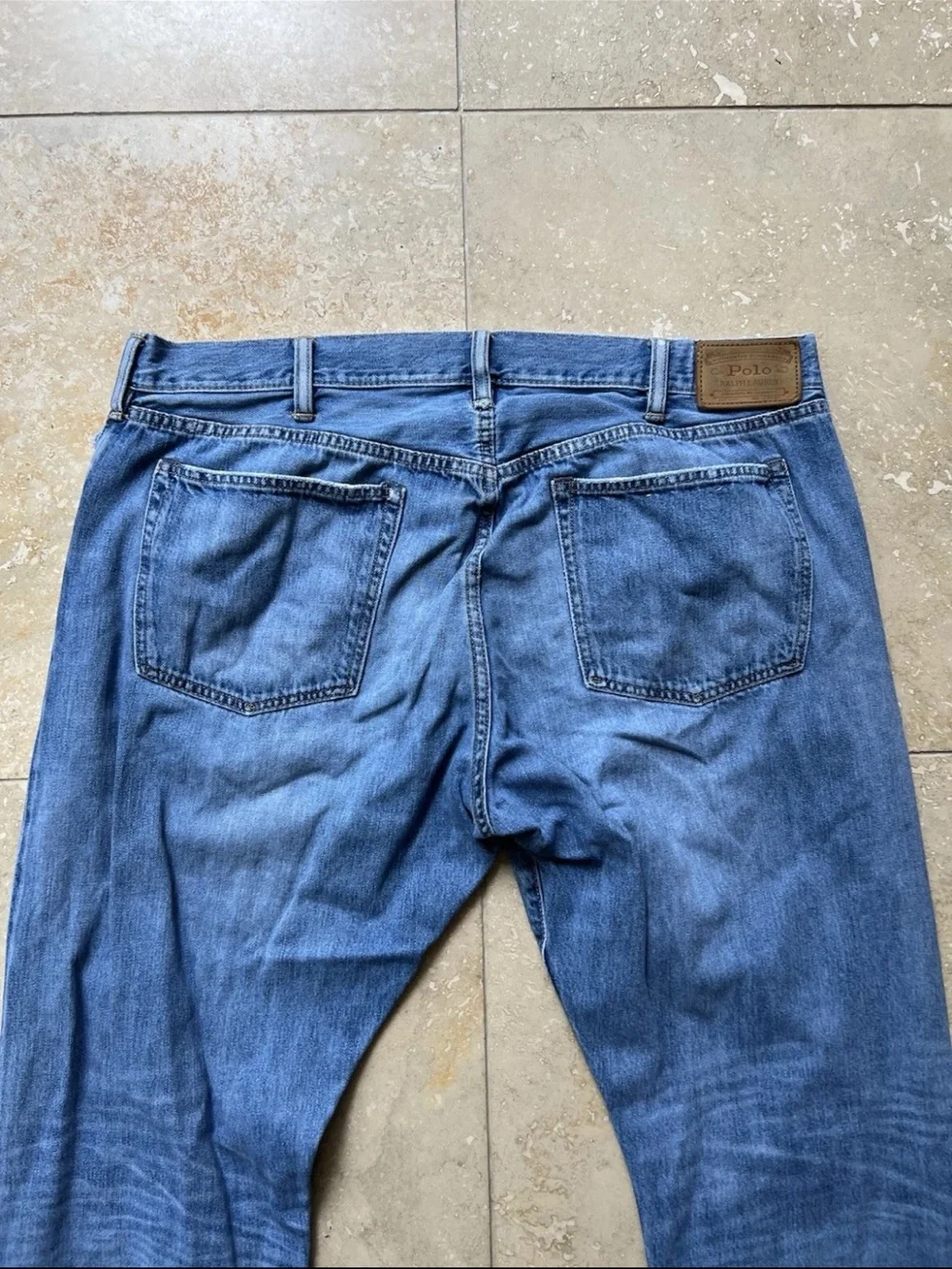 Polo Ralph Lauren Men's Denim Distressed Dungaree Jeans Size 38